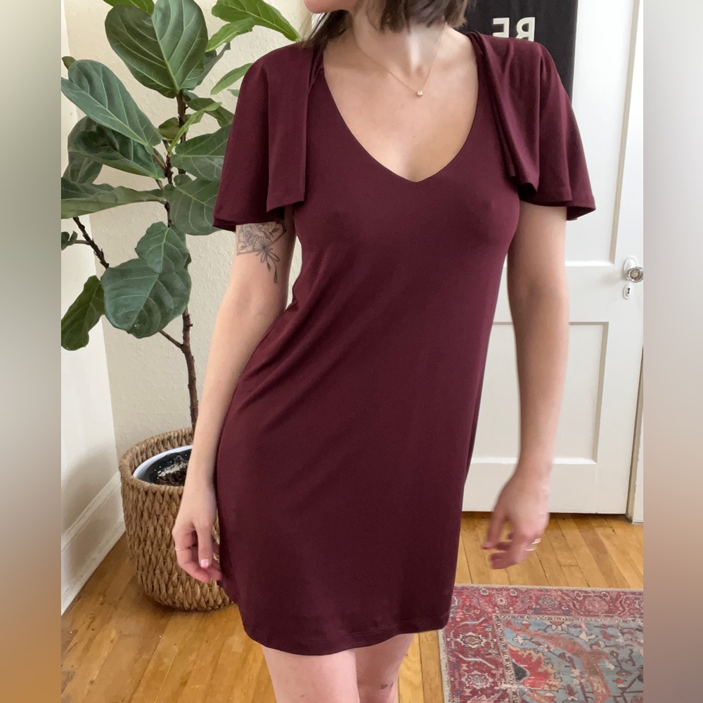 Mauve Urban Outfitters Dress with Cape Sleeves